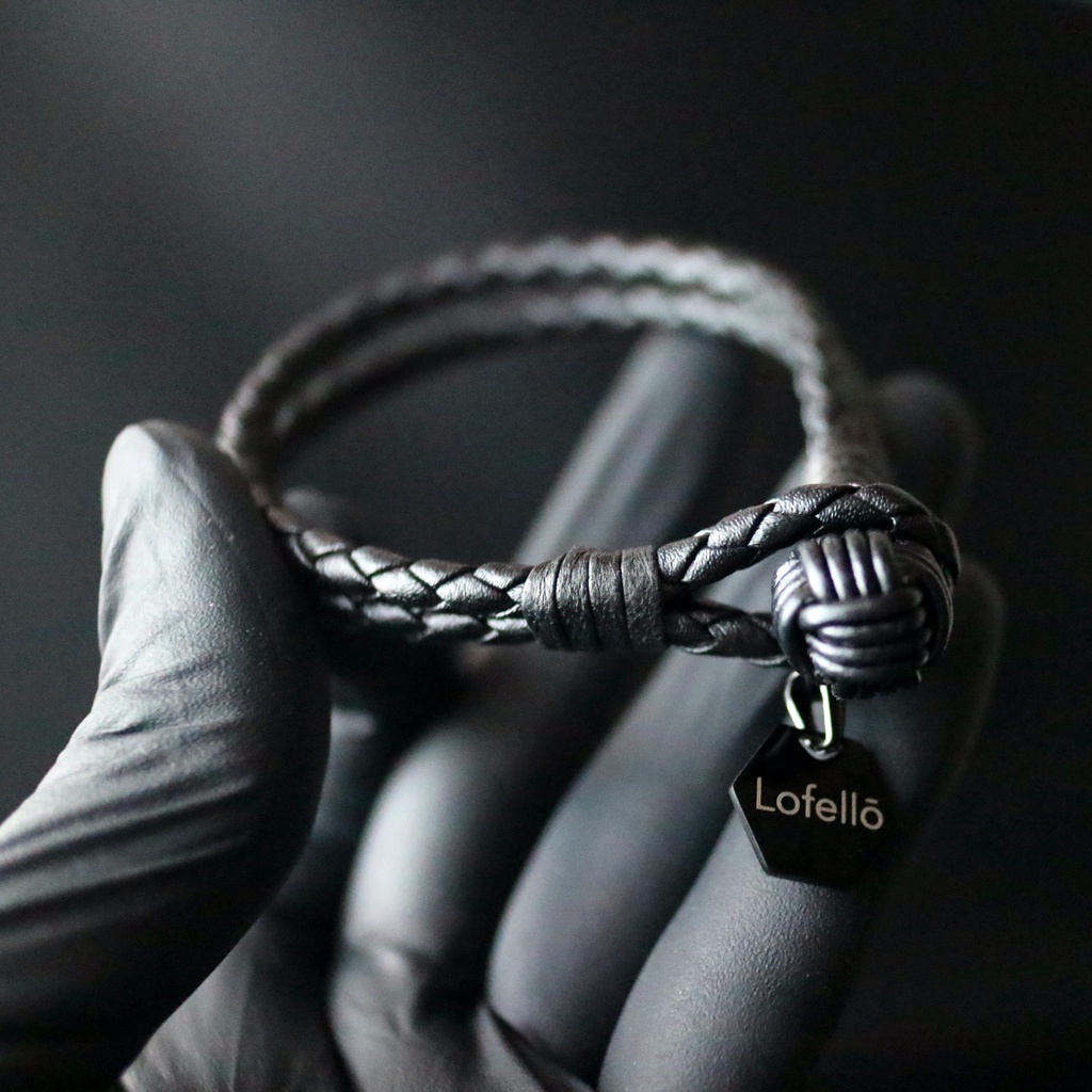 ELNIRO Gelang Pria Premium Kulit Asli VALE Titanium Leather ANTI Karat &amp; Pudar / Gelang Cowok Pria Wanita / INTERNATIONAL QUALITY