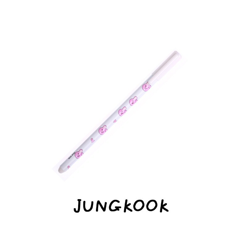 

KPOP CUTIE STORE KPOP BTS bt21 JUNGKOOK SUGA V Jin J-Hope Pulpen Tinta Hitam 0.38Mm