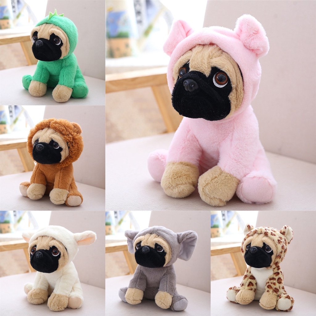 Mainan Boneka Plush Anjing Pug Dengan Topi + Bel Untuk Anak Laki-Laki / Perempuan