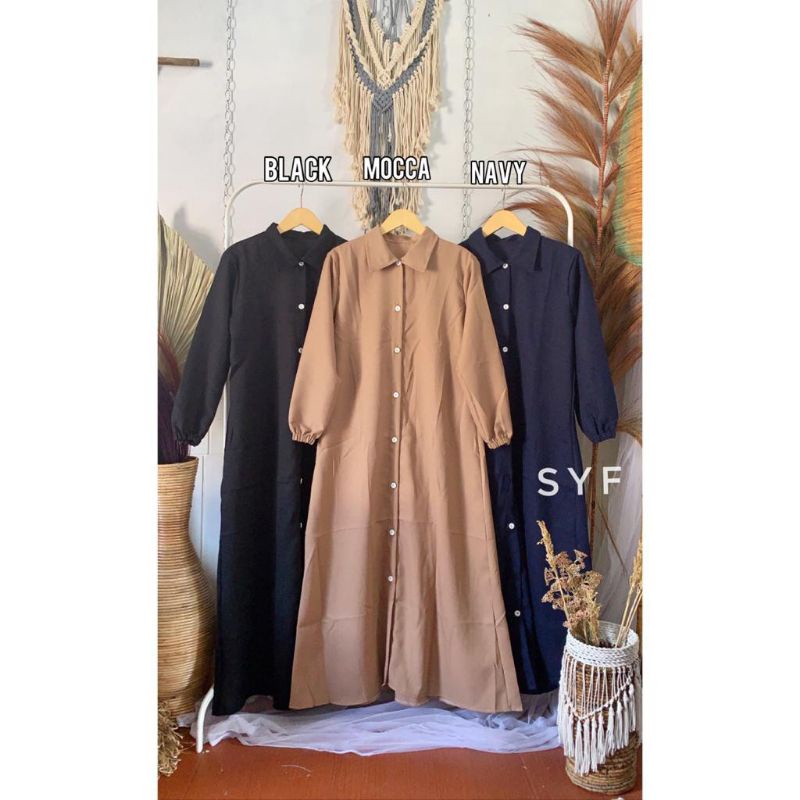 GAMIS NADIA FULL KANCING POLOS | GAMIS POLOS SUSUN KEKINIAN