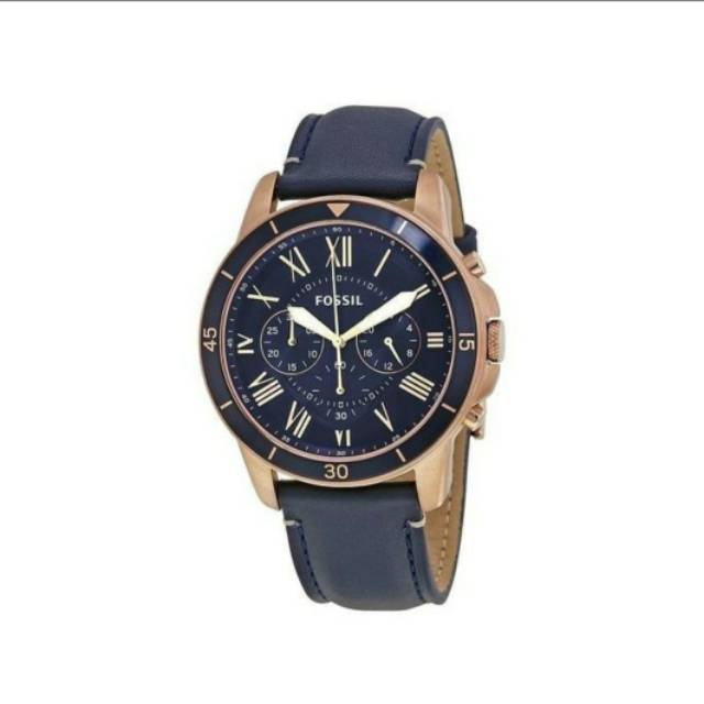 Jam Tangan Pria Fossil FS5237 Chronograph Blue Dial Original