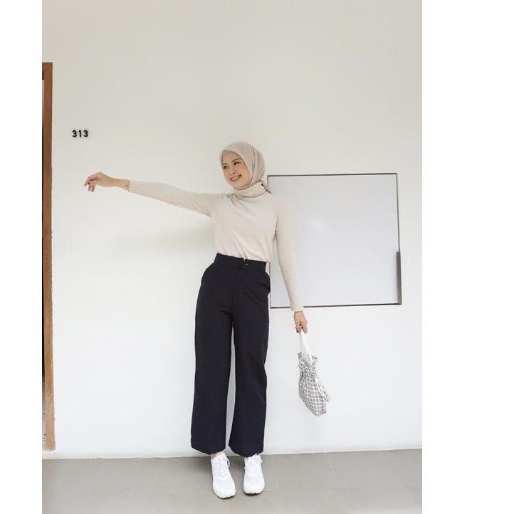 <JiM ✪> Kulot Linen Highwaist Seoul Kulot Linen Laura Slim Celana Kulot Linen Cullote / SEOUL Kulot 