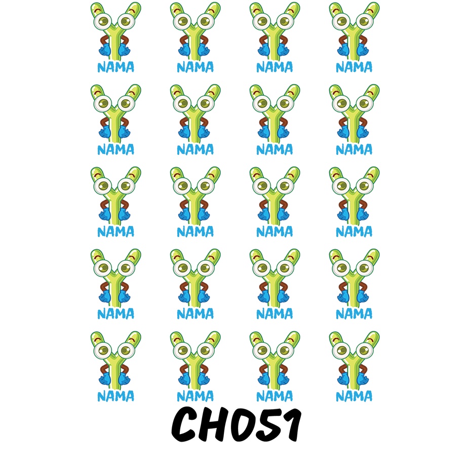 

Sticker Nama Cutting Label Waterproof Tahan Air Huruf 51 (CH051)