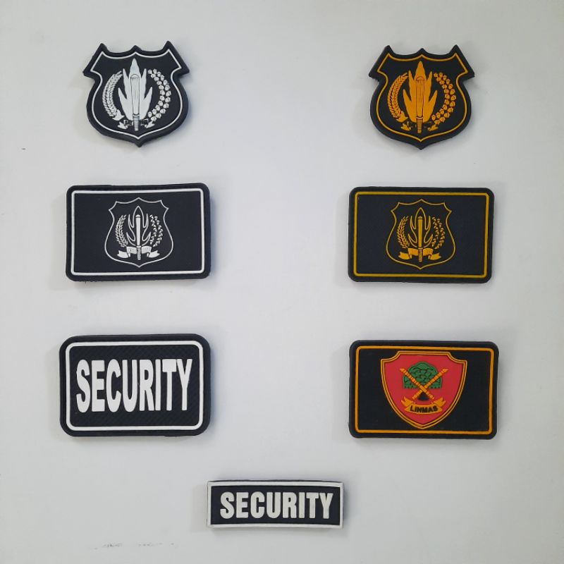 Emblem Patch Rubber Security / Emblem Logo Satpam, Linmas