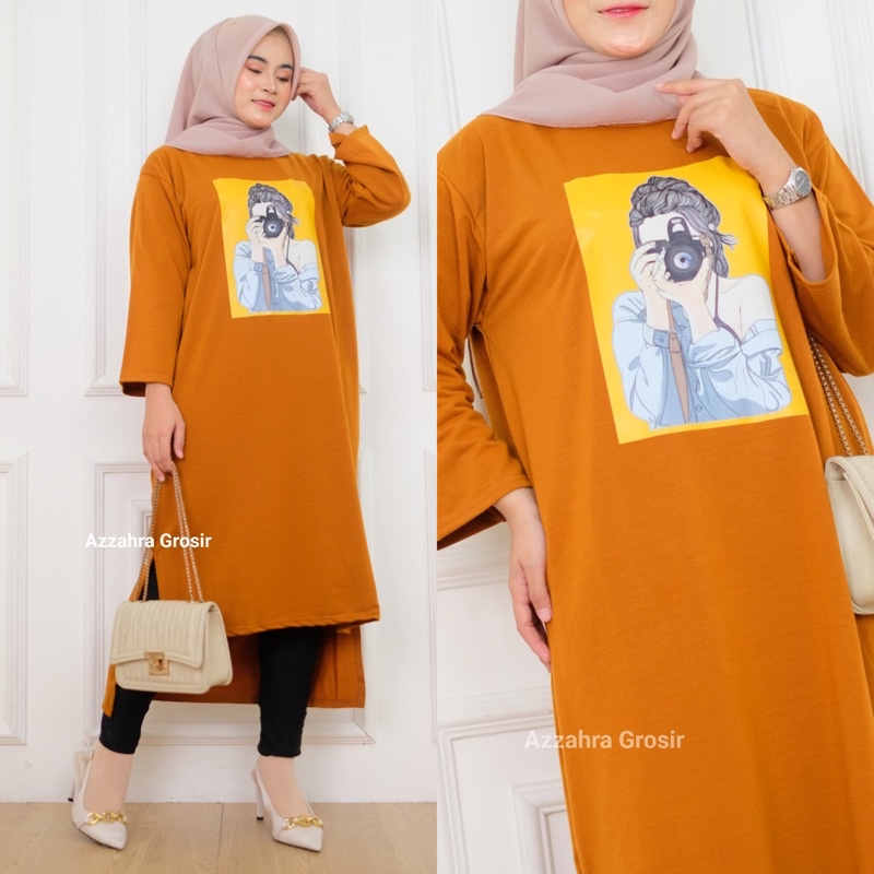 Kirana Midi - Long Tunik Jumbo Babyterry Spandex Print DTS / 376-6951