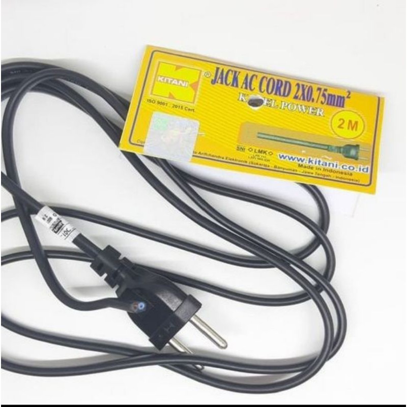 Kabel AC cord Kitani Original panjang 2m - Kabel AC cord 2meter