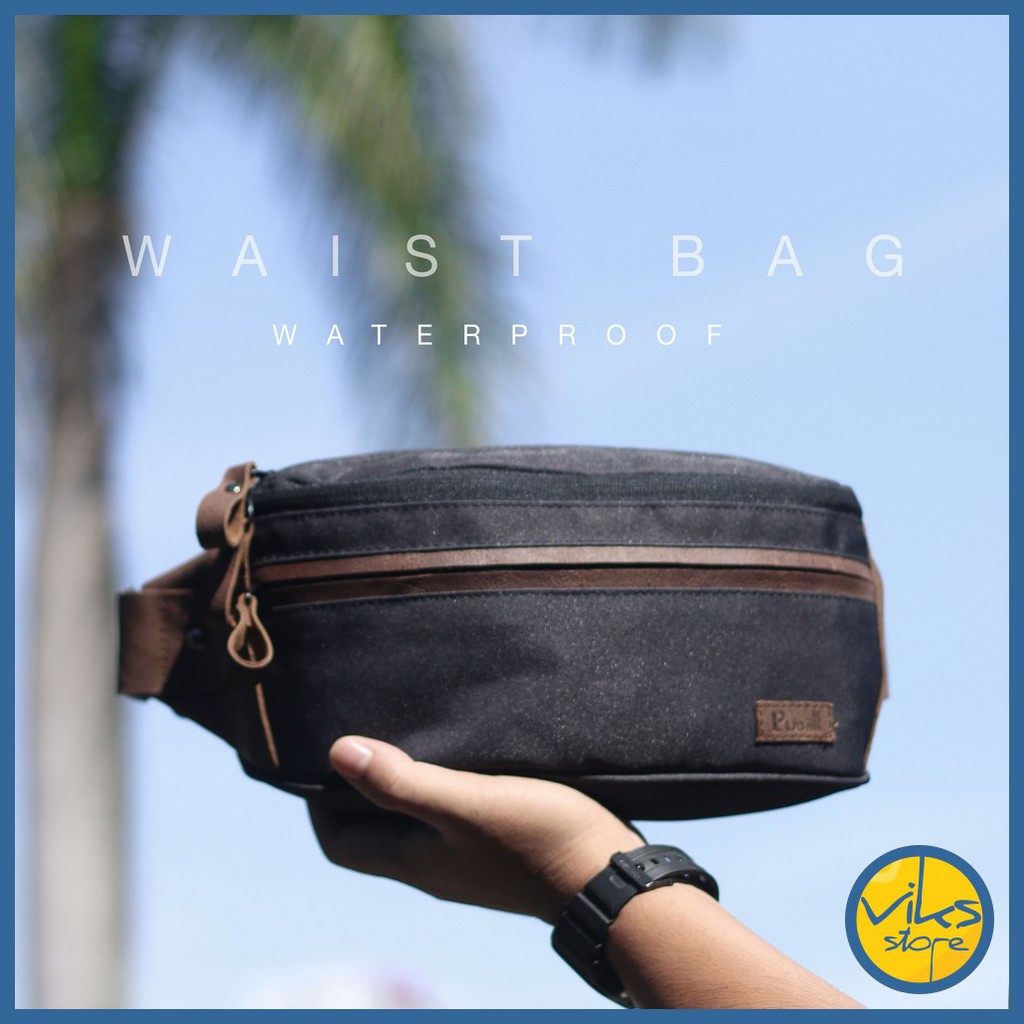 Tas Slempang Pinggang Waterproof Pusiill Tas Selempang Tahan Air Mode Kasual Waist Bag Anti Air Original