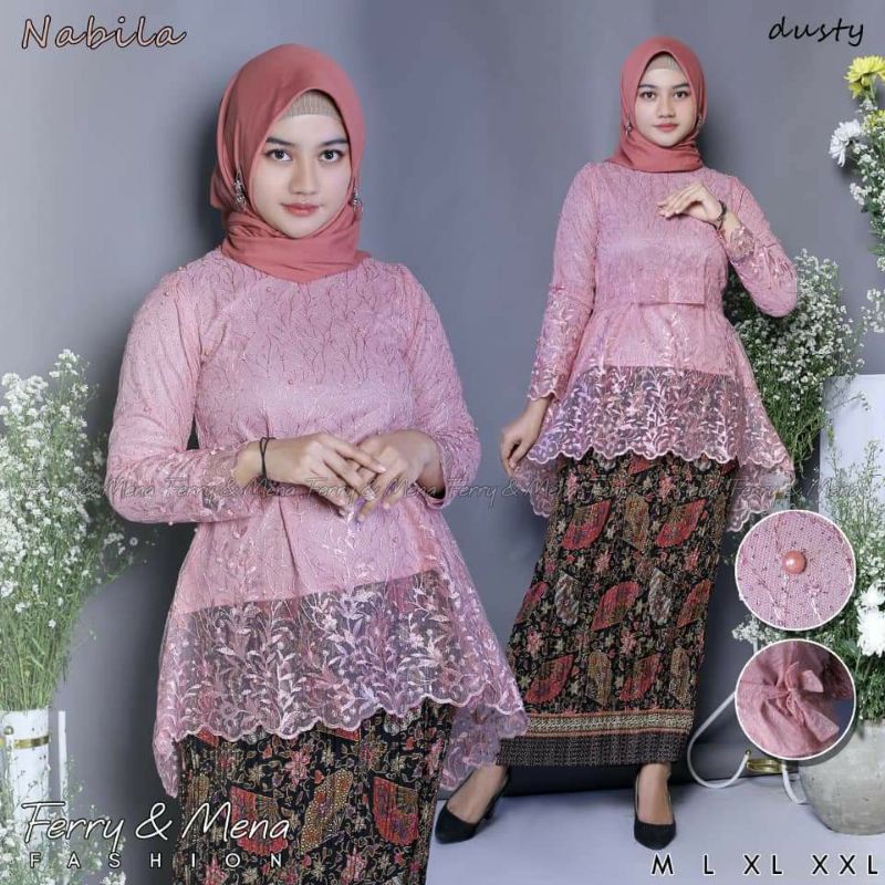 SETELAN KEBAYA NABILA/SETELAN KEBAYA PITA/SETELAN KEBAYA FULL BORDIR/KEBAYA MODERN