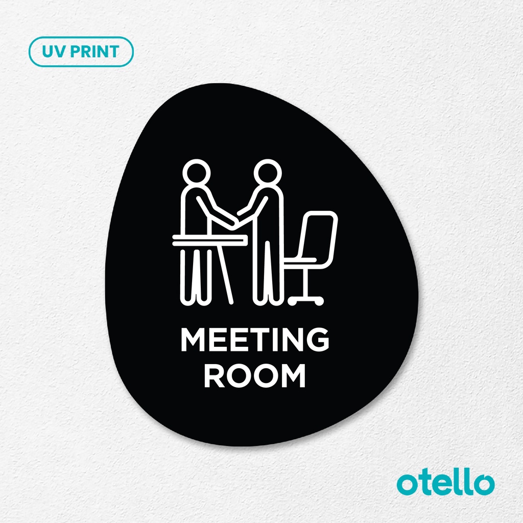 Logo Meeting Room Sign Board Akrilik Tempel Signage Dinding Papan Label Acrylic Restoran Wall Stiker Dinding Petunjuk Toko Cafe