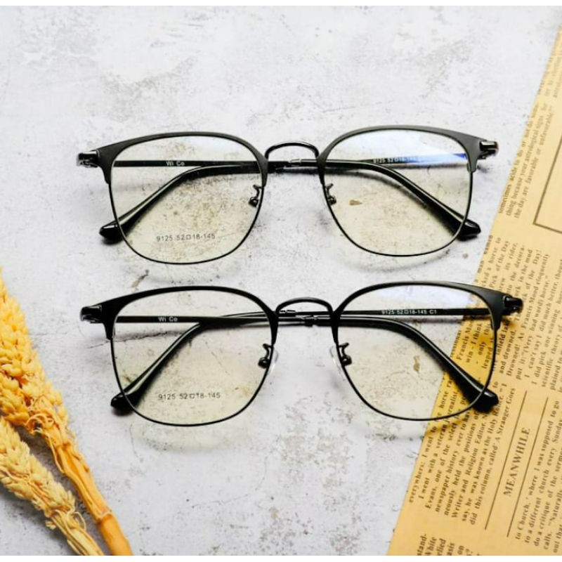 Kacamata Anti Radiasi Kotak Korea Original Pria Wanita - DBP9125W - Hitam