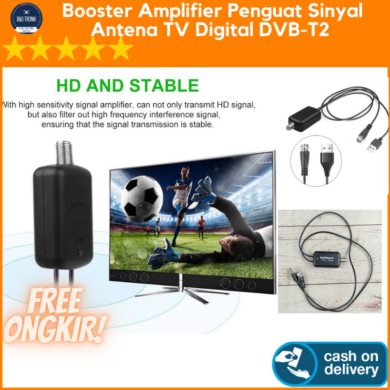Booster Amplifier Penguat Sinyal Antena TV Digital DVB-T2 USB Powered Bagus Murah
