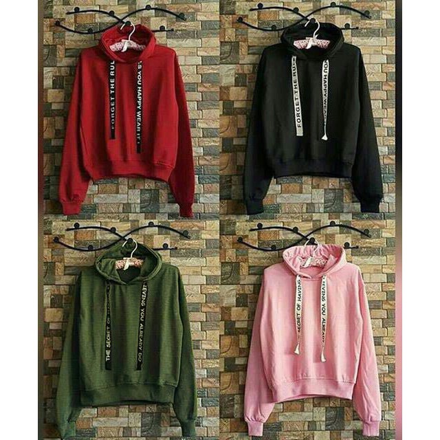 

D sweater tali pita tulis / croopy sweat 4 warna