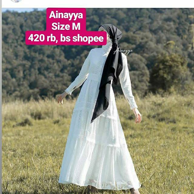 Preloved Olivia Ainayya Dress Ainayya.id Gamis Gaun Lace Brukat