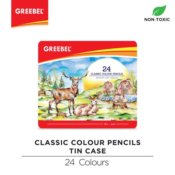 

GREEBEL 1724 Classic Colour Pencil TIN Case 24 Warna