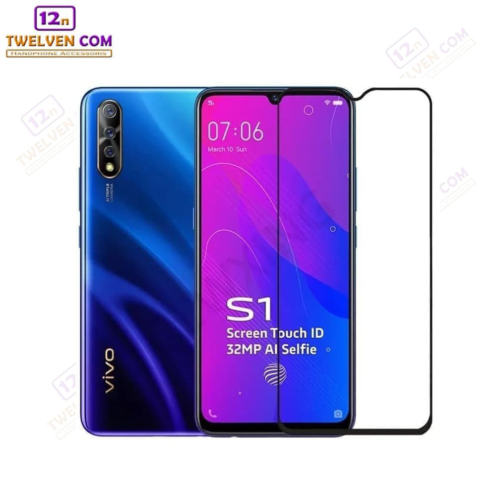 zenBlade 5D Full Cover Tempered Glass Vivo S1 - HItam