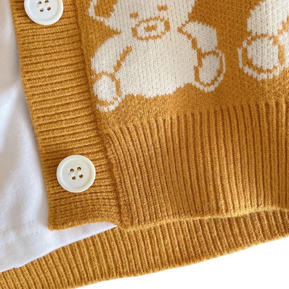KALILA - SNOWY KIDS BEAR Cardigan Rajut Anak Perempuan Laki Laki Umur 1 - 6 Tahun | Kardigan Anak Cewek Cowok