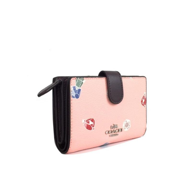 Dompet wanita coach medium corner with zip snow