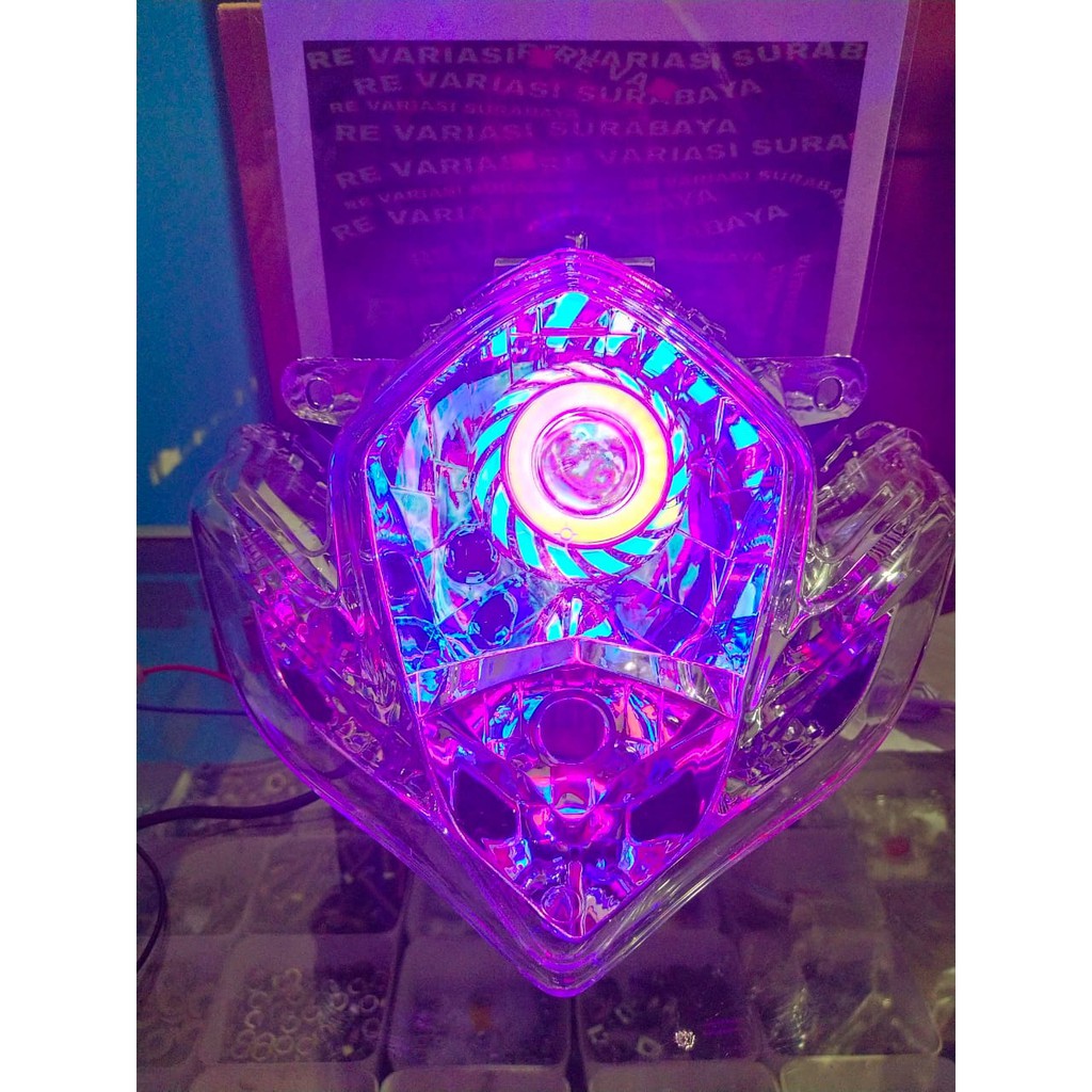 lampu depan satria fu 150 old pakai projie