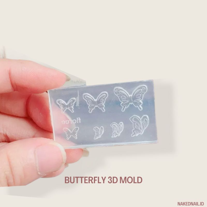 DIY MOLD 3D cetakan akrilik kupu kupu butterfly silicone mold 3D nail art nailart nailgel