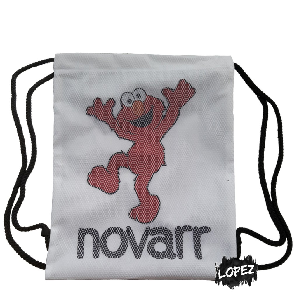 Tas Jaring Elmo / Tas Serut Sesame Street / String Bag Cookie Monster Bert Ernie Zoe Abby Lopez