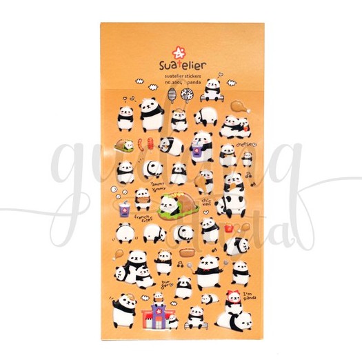 Stiker Panda Puff DIY Lucu Scrapbook GH 303047