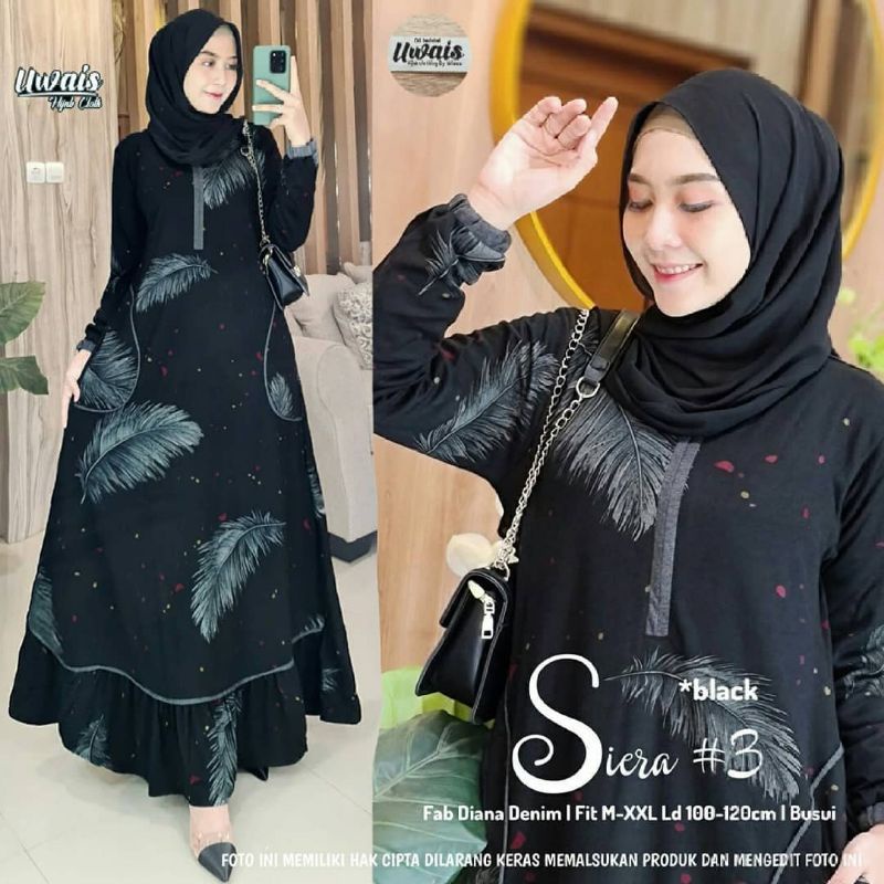 Gamis Abstrak Siera 3 Maxi Dress Denim Diana HQ