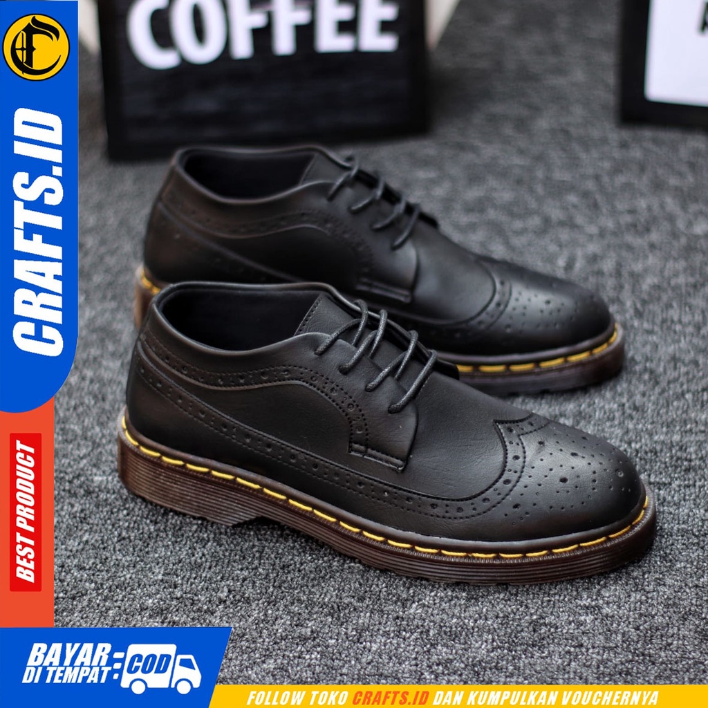 CRAFTS Wingtif - Sepatu Formal Pantofel Docmart Kerja Pria