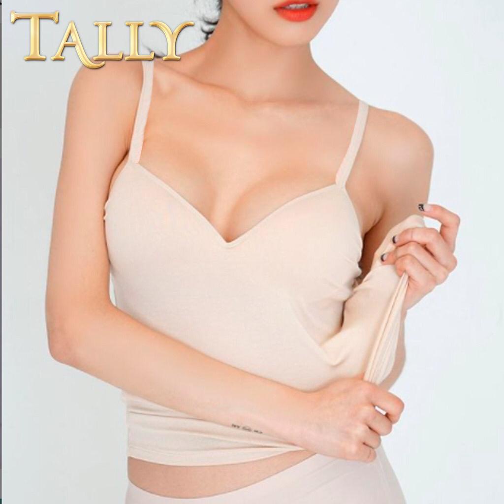 TALLY SINGLET TANKTOP BUSA 3550 TALLY SATU TALI , TALI KECIL BAHAN MODAL KATUN BAMBU  / TALLY Singlet Cup Wanita Bahan Katun Bambu Fit to L - XL Tanktop Cup (Ada Busa) S 3550 - ARA98STORE