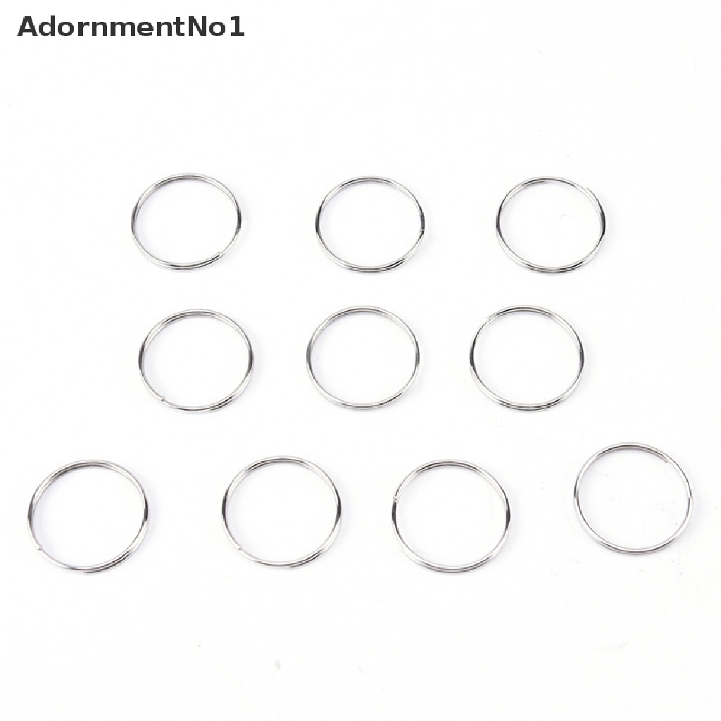 (AdornmentNo1) 10pcs Ring Gantungan Kunci Bahan Nikel Lapis Baja