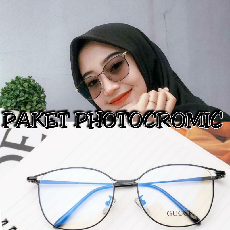 Kacamata Photocromic Antiradiasi Wanita Fashion Gucci 2056