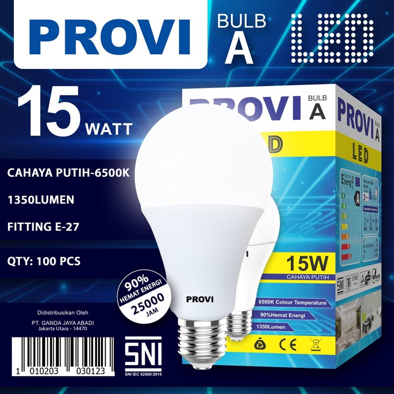 BOHLAM LAMPU LED BULB A PROVI 3W 5W 7W 9W 12W 15W 18W 21W GARANSI 1 TAHUN SANGAT TERANG LED BULB BULAT