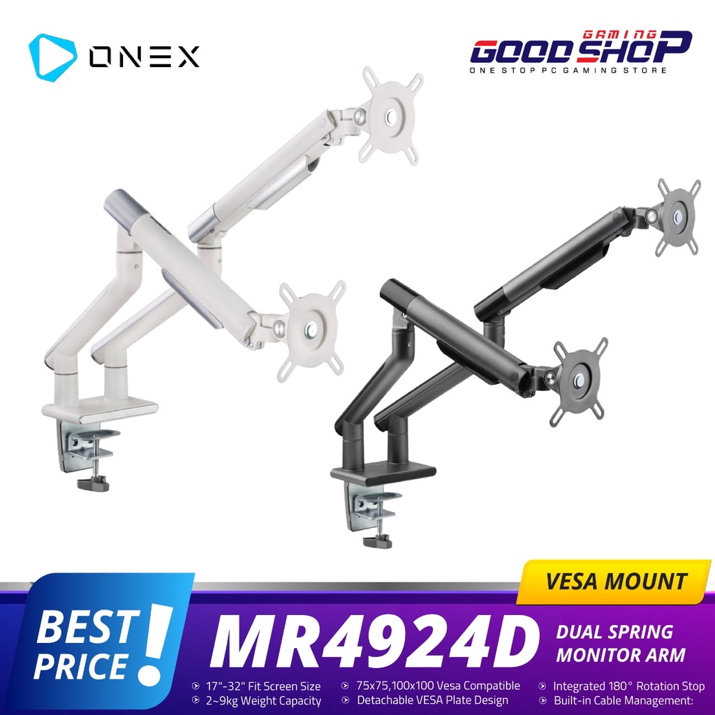 ONEX Dual Spring Monitor Arm Stand Bracket VESA Mount - MR4924D