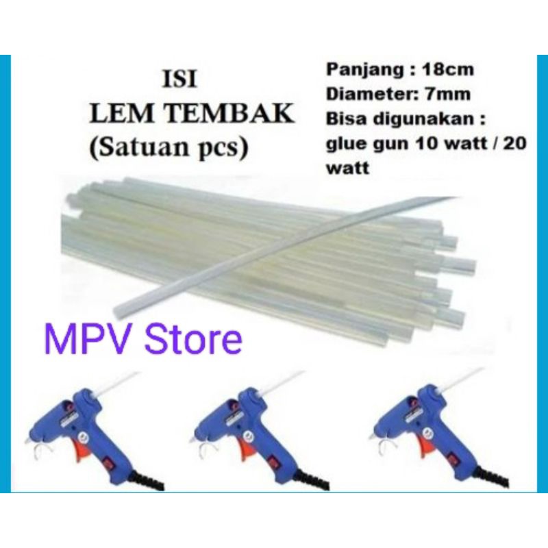 Isi/Refill Lem Tembak Glue Gun 18cm Kecil Bakar Lilin Transparan Kerajinan Tangan