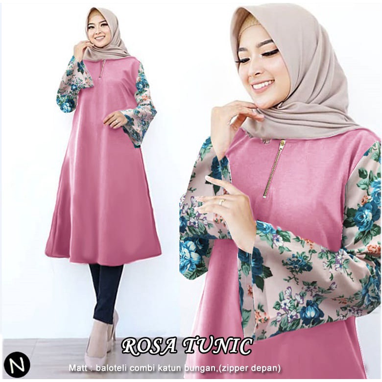 PIK - Tunik Rosa Jumbo L, XL, XXL, 3XL /Tunik Wanita/ Baju Muslim Terbaru/ Tunik Murah/ Tunik Jumbo