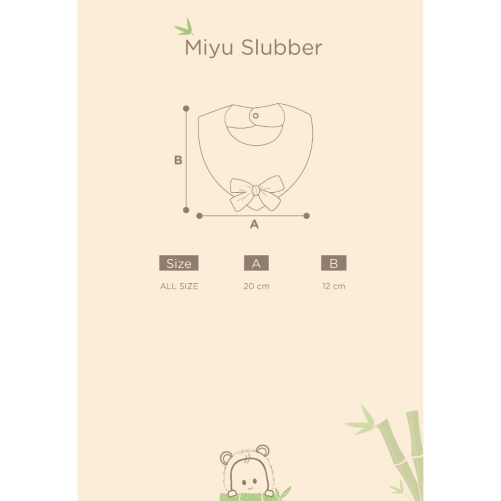 Miyu Bib Bamboo and Bub - Slaber Slubber Slabber Anak Bayi Baby Bip Bandana Baby Makan Celemek Lucu