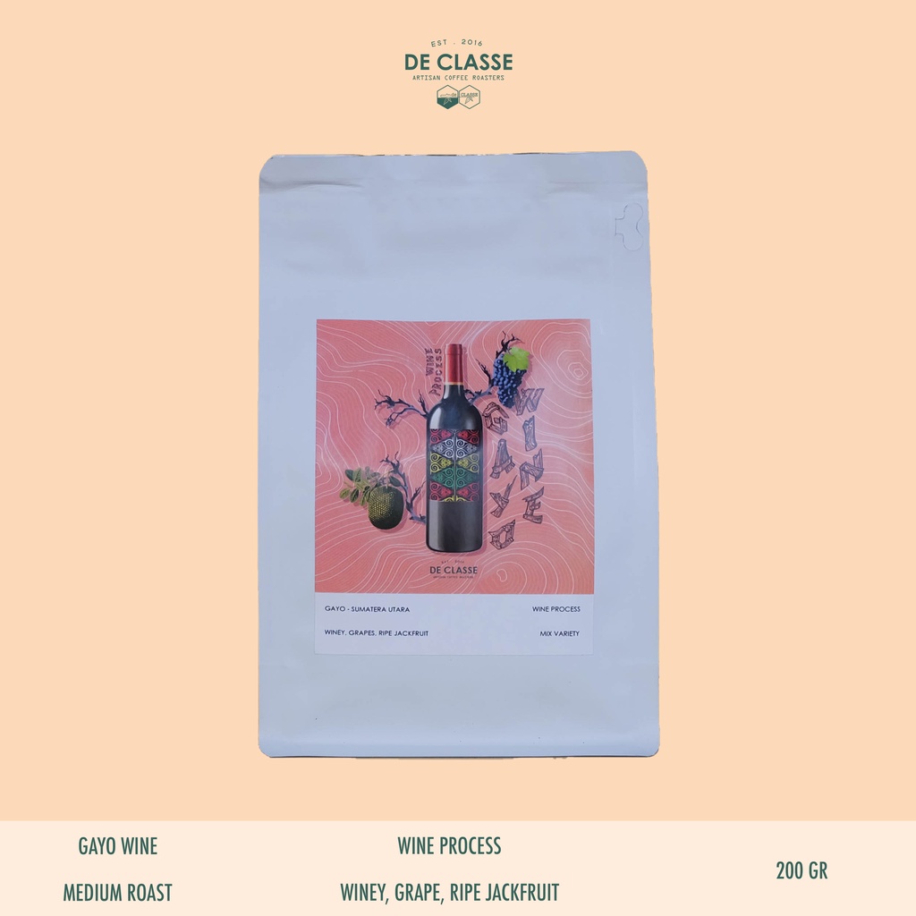 

KOPI ARABIKA GAYO WINE PROCESS 200 GRAM BIJI ATAU BUBUK KOPI HITAM KOPI WINE