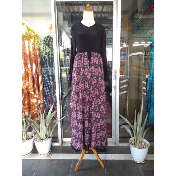 Sisesa Pink hitam combi limited, only dress