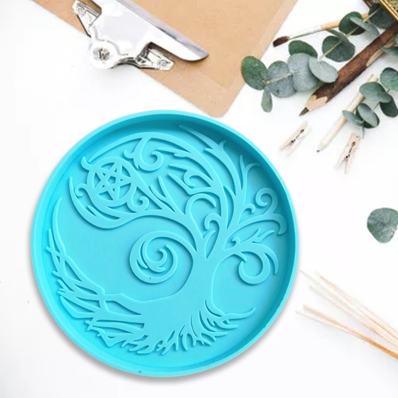 SIY  Magic Tree Coaster Epoxy Resin Mold Cup Mat Casting Silicone Mould DIY Crafts Home Decoration Ornaments Making Tool