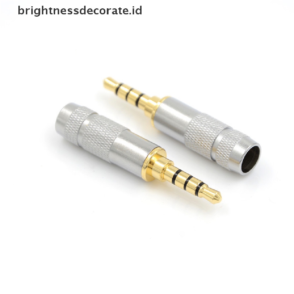 Konektor Jack Audio Male Plug 3.5mm 4 Tiang Untuk Headphone