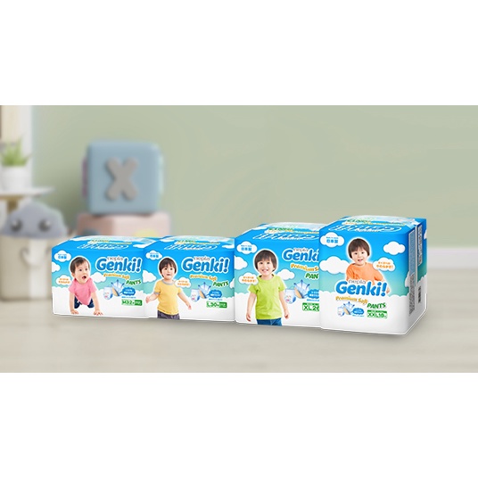 NEPIA Genki  Diaper Pants/Tape NB-XXl  - Popok Sekali Pakai Premium Soft