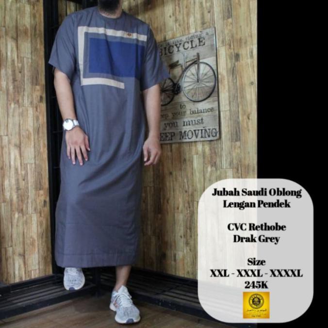 Baju Koko Pria, Jubah Xxl Xxxl Xxxxl Gamis Pria Jumbo Lengan Pendek Oblong Cvc Rethobe