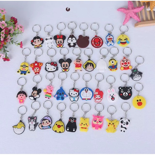 Gantungan Kunci Karakter Lucu / Keychain Cantik Dan Lucu / Gantungan Tas bahan Karet silikon