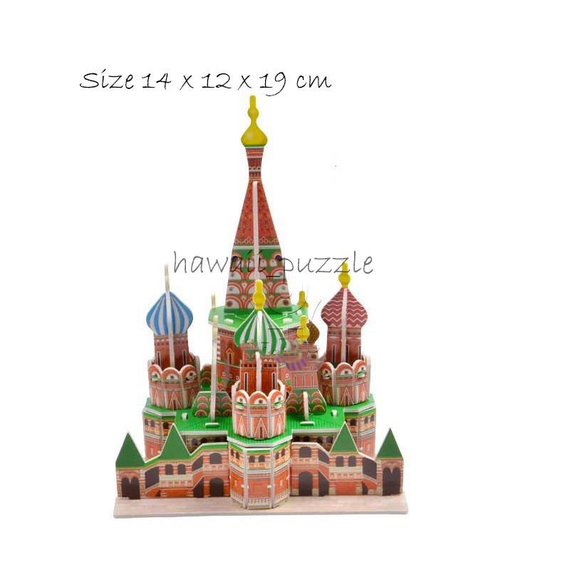 Puzzle 3D DIY bahan foam &amp; paper SAINT BASIL'C CATHEDRAL mainan puzzle edukasi anak (kado,pajangan,d