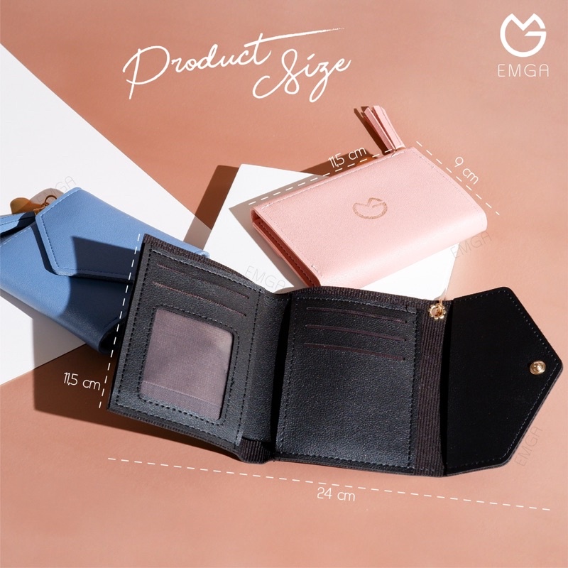 Emga Ava Wallet Dompet Wanita Lipat Mini Elegan Kulit Korea-1