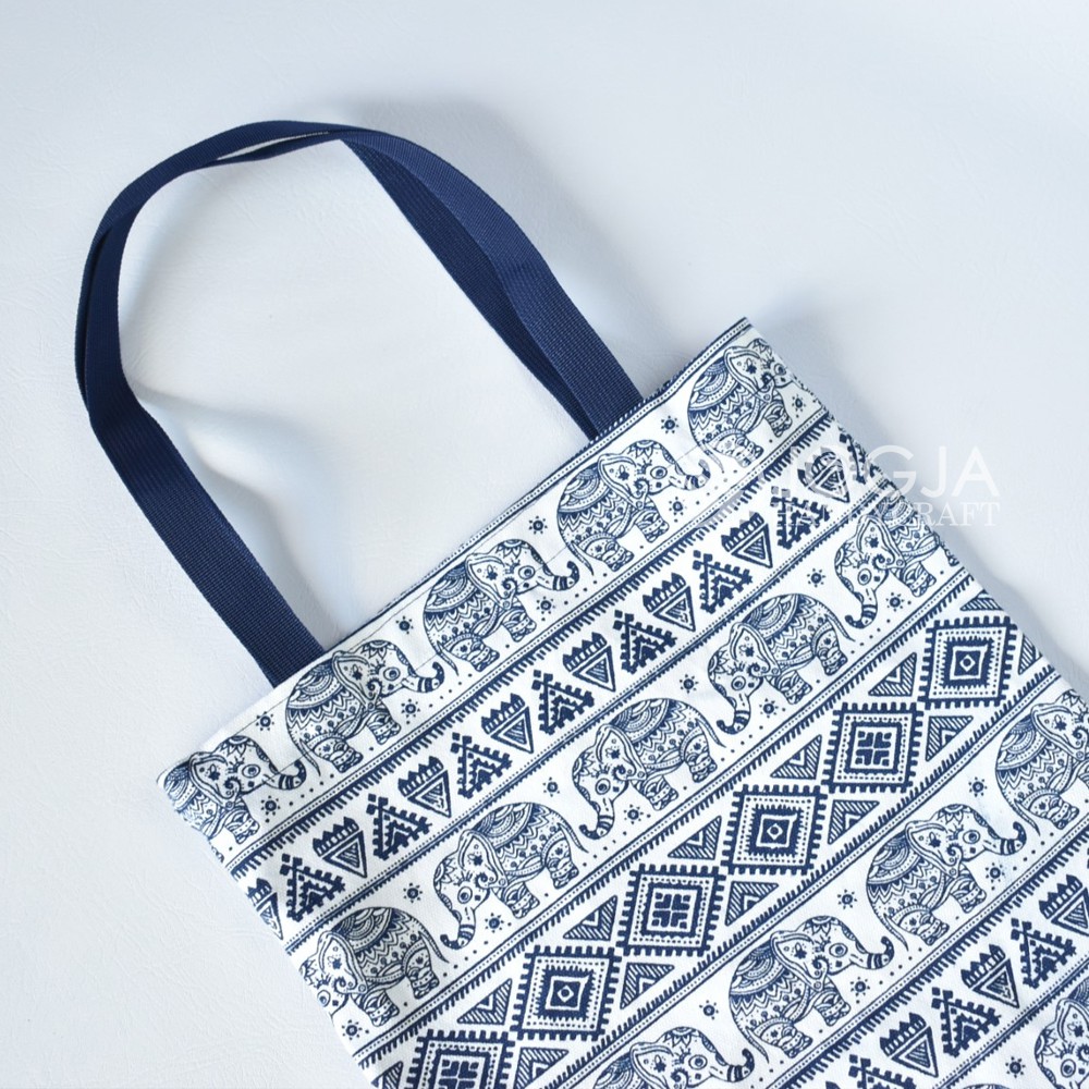 TOTE BAG CANVAS INDIAN MOTIF GOOD QUALITY WITH RESLETING