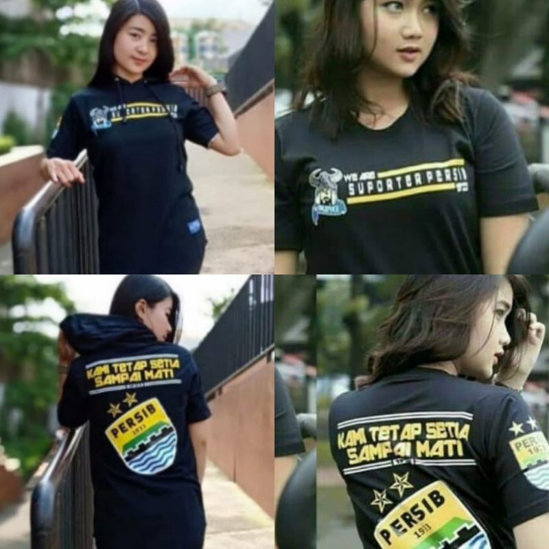 kaos persib we are hitam pendek hoodie