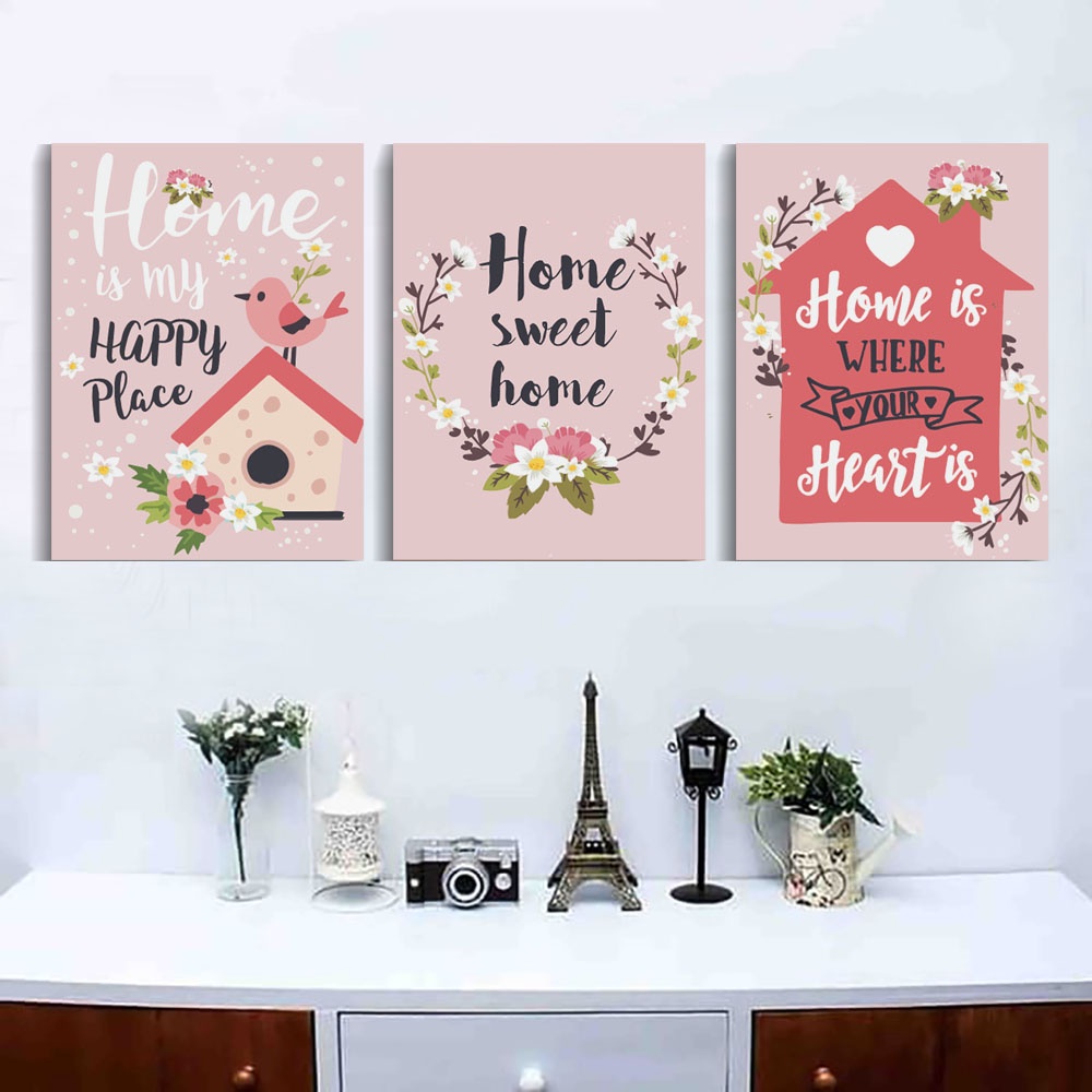 Hiasan dinding dekorasi Home Sweet Home Walldecor Poster aesthetic sweethome