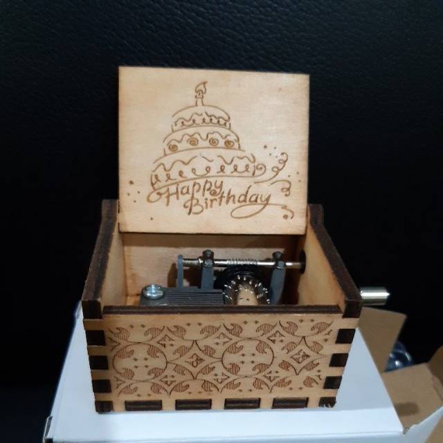 Kotak musik kayu ulang tahun wooden music box happy birthday harry potter beauty and beast