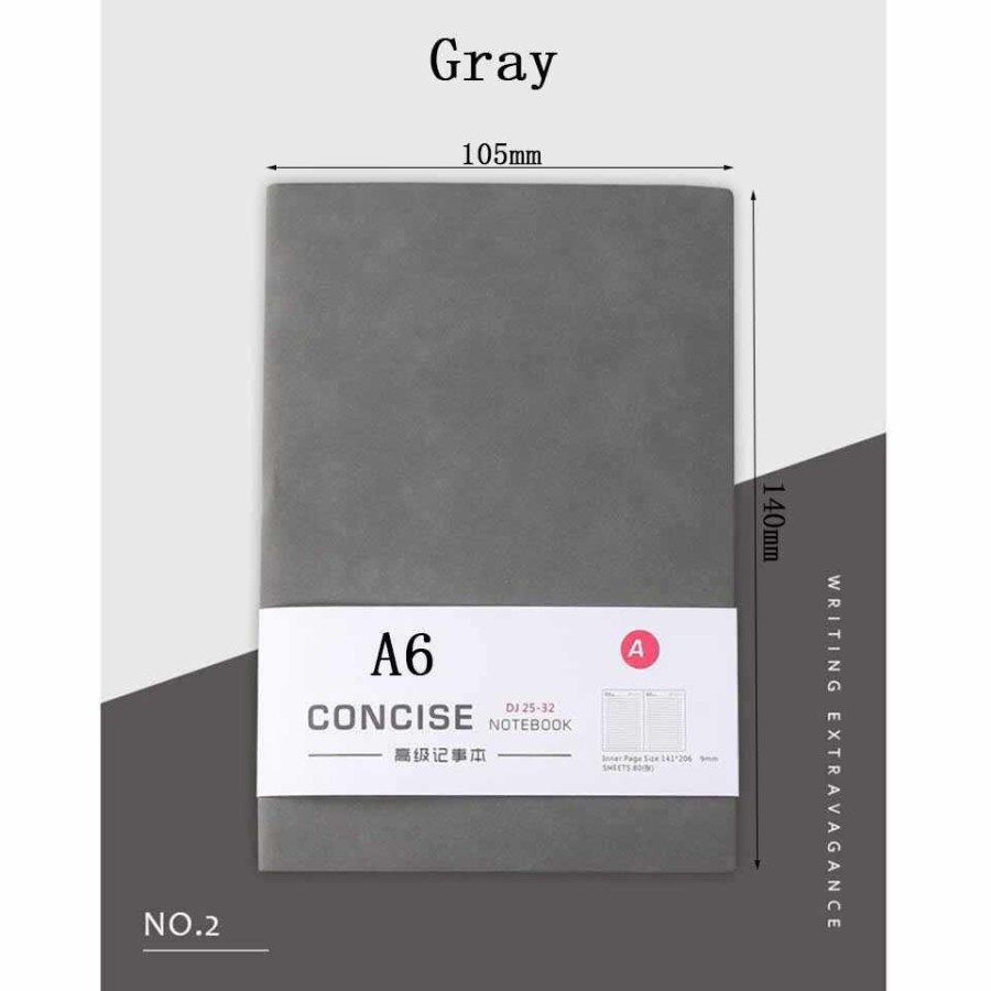 

Buku Catatan Jurnal Notebook Cover PU Leather A6 - DJ64-31 - Gray