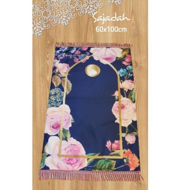 Sajadah Alas Premium Polycanvas Waterproof Travel Alas Sholat Prayer Mat 100X60CM Lipat